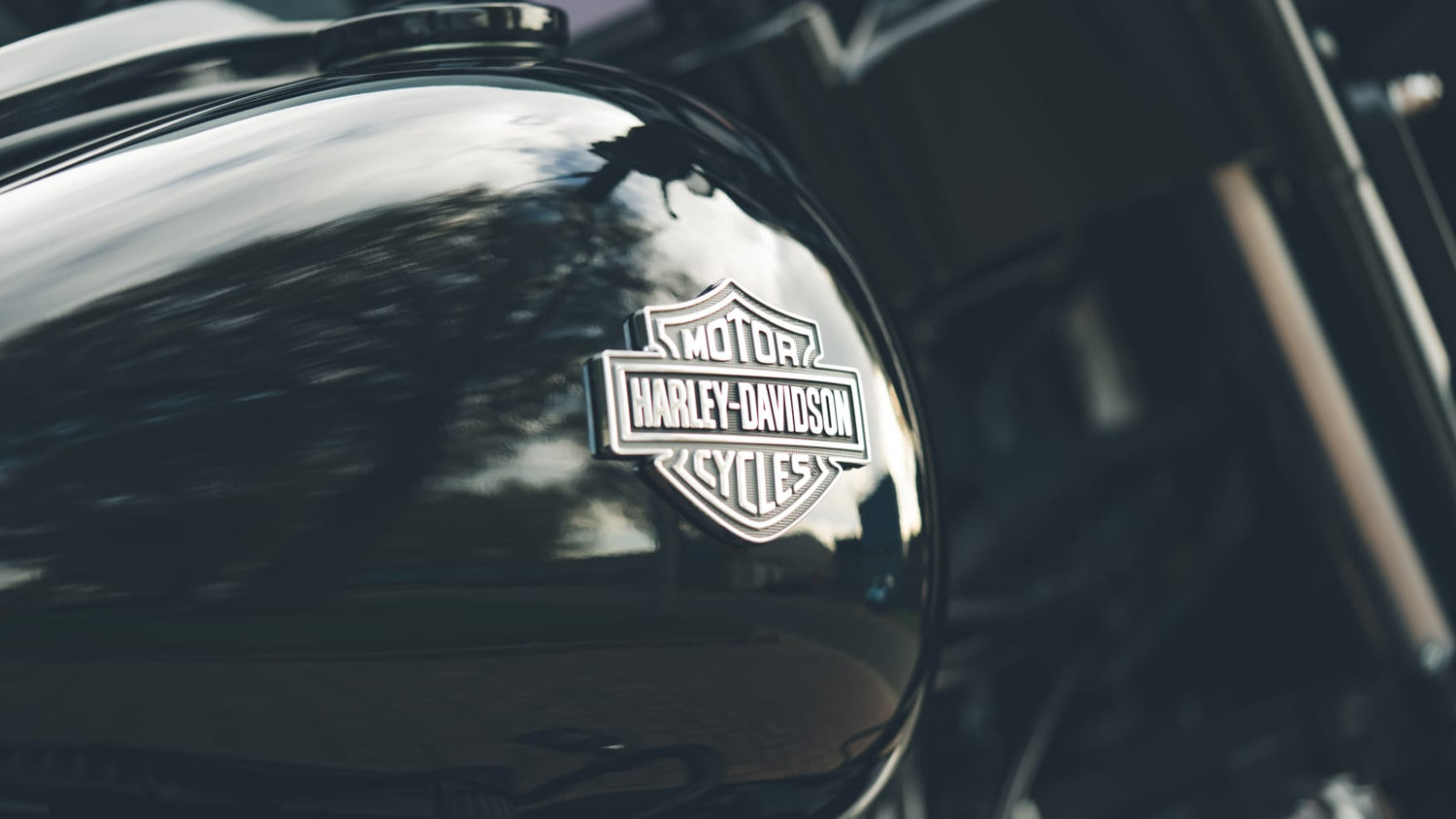 harley davidson zwarte tank detailed schoon clean spiegel
